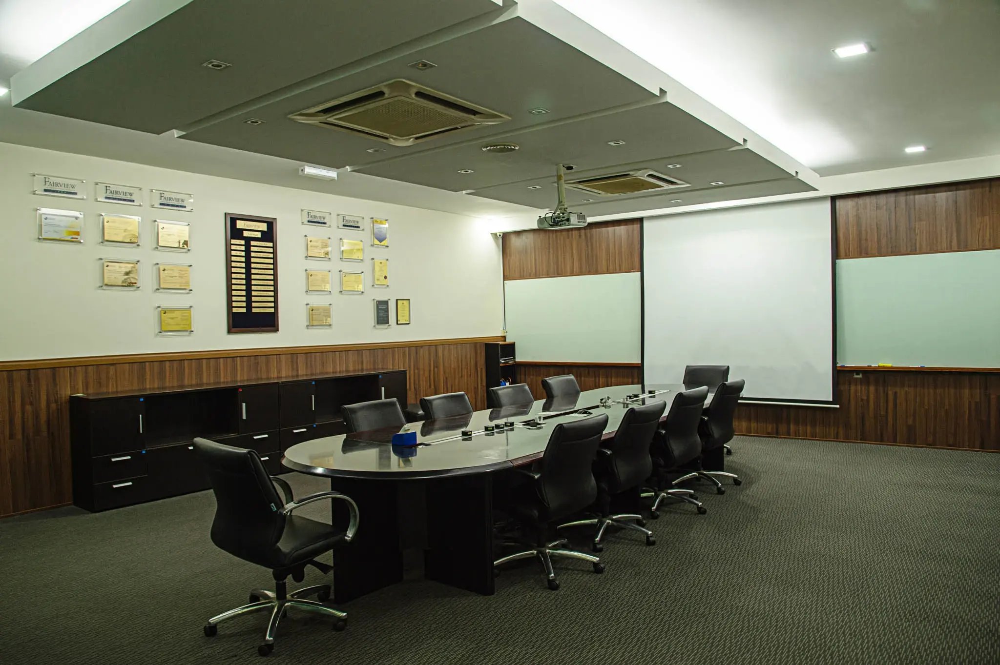 Photo showing empty board room